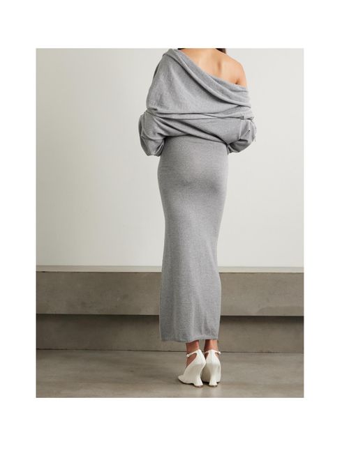 Y. Project Gray Hooded Zip-Detailed Merino Wool Maxi Dress