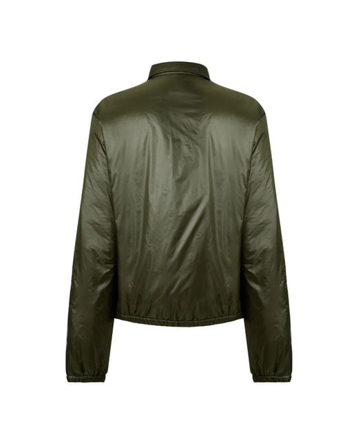 Moncler Green Glossy Lightweight Bomber Jacket