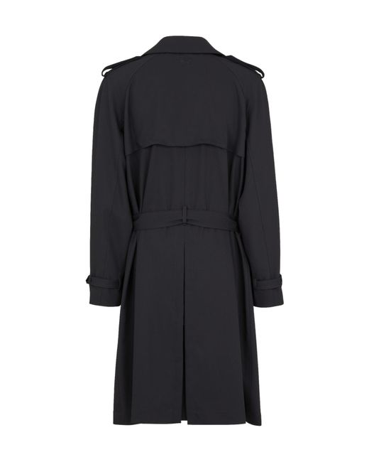 Fendi Black Double Breasted Belted Coat for men