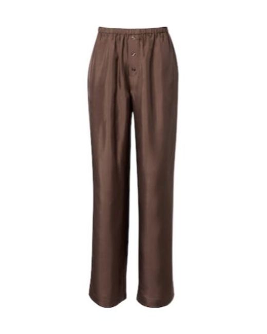Rohe Brown Silk Straight Pants