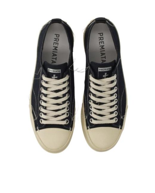 Premiata Blue Vince Low-Top Sneakers for men