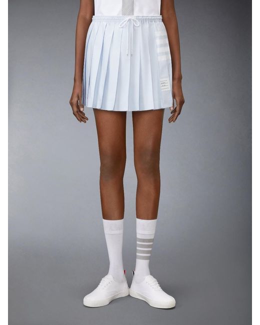Thom Browne Blue Drawstring Pleated Mini Skirt
