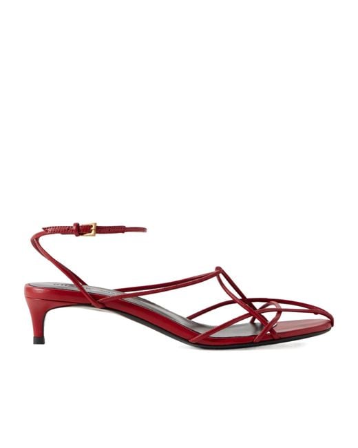 Khaite Red Loulou High Heel Sandals
