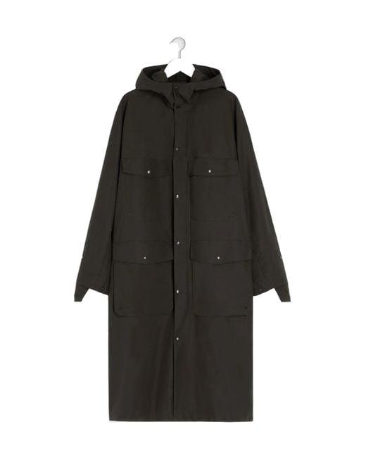 Lemaire Pocket-Detail Hooded Raincoat in Black for Men | Lyst