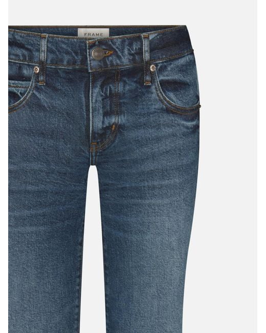 FRAME Blue Low-Rise Flared Jeans