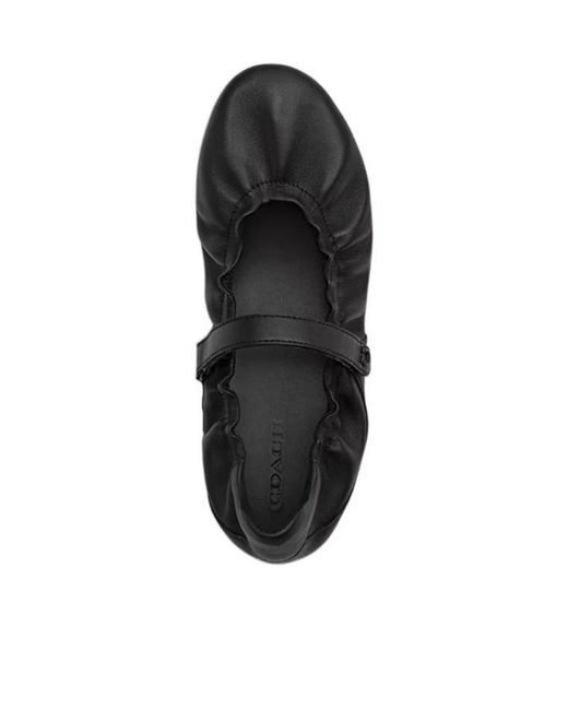 COACH Black Strap Ballet Flats