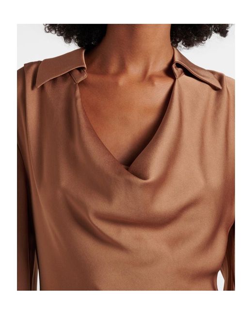 Jonathan Simkhai Brown Adelle Draped Satin Gown