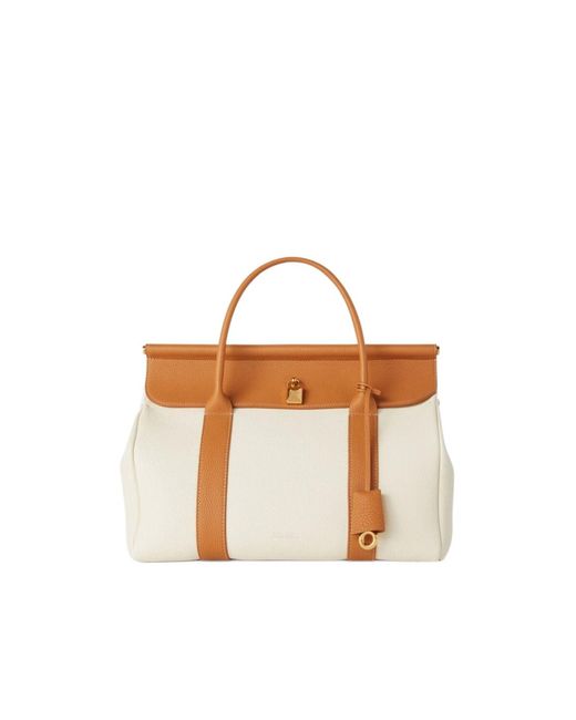 Loro Piana White Double-Handle Handbag