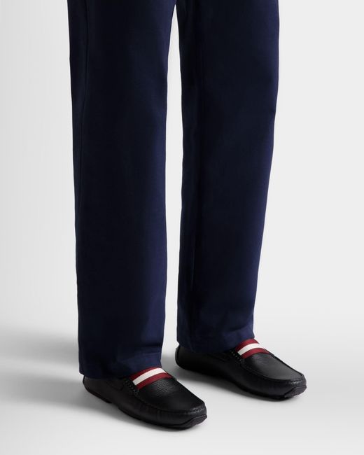 Bally Blue Striped Driving Shoes for men