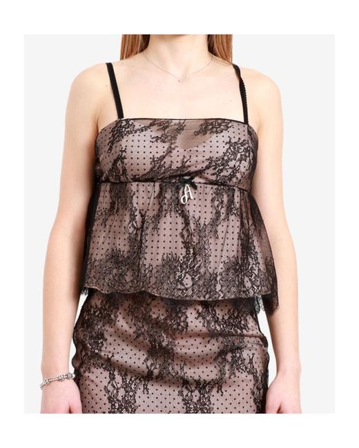 Aniye By Brown Lace Crop Top