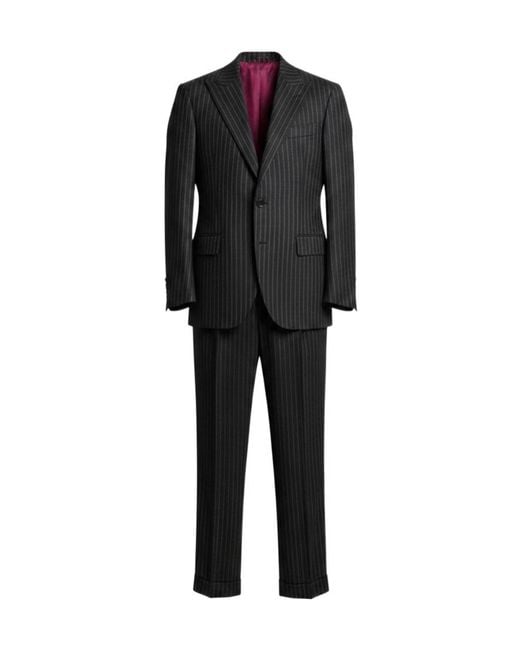 Brunello Cucinelli Black Striped Suit for men