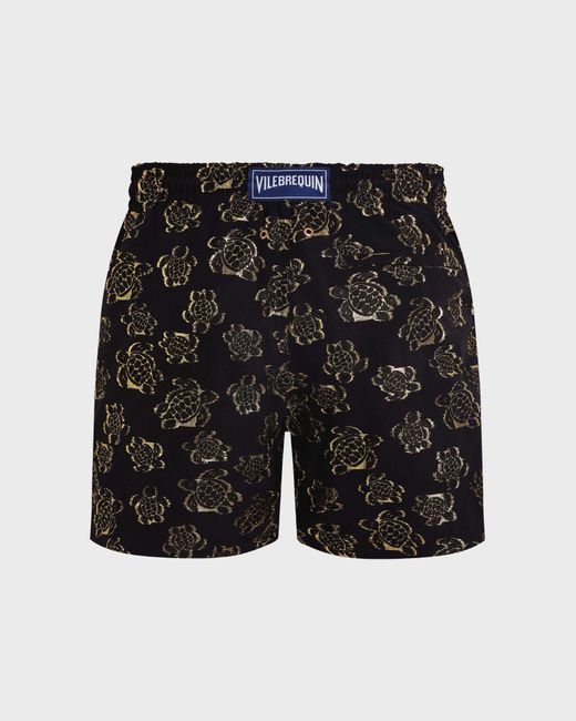 Vilebrequin Black Ronde Des Tortues Swim Trunks for men