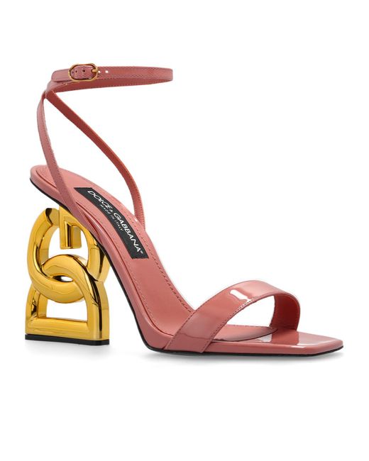Dolce & Gabbana Multicolor Keira Logo Heel Sandals