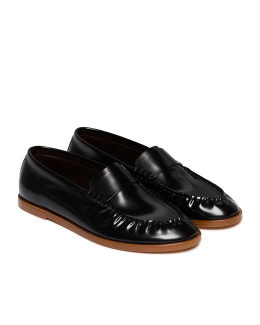 The Row Black Patent Leather Loafers