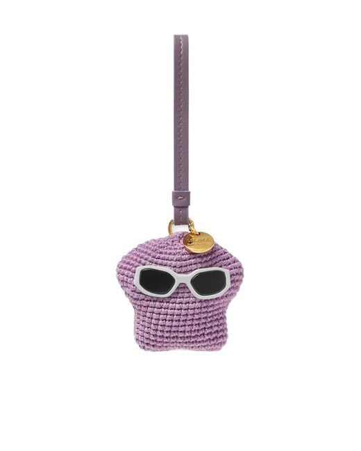 Versace Pink Medusa Fluffy Crochet Bag Charm