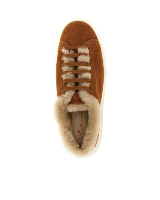 Santoni Brown Cleanmount Sneakers