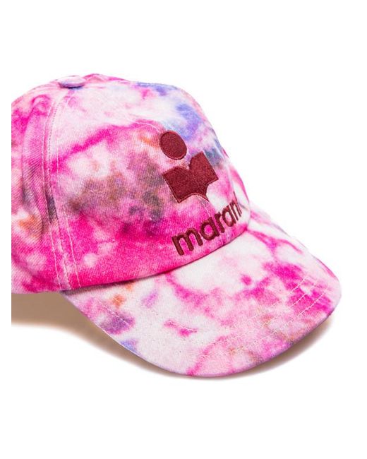Isabel Marant Pink Tyron Logo Embroidered Baseball Cap