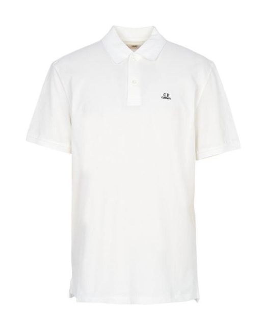 C P Company White Short-Sleeve Polo Shirt for men