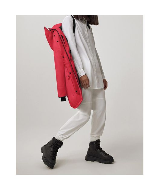 Canada Goose Red Logo-Patch Zip-Fastening Coat
