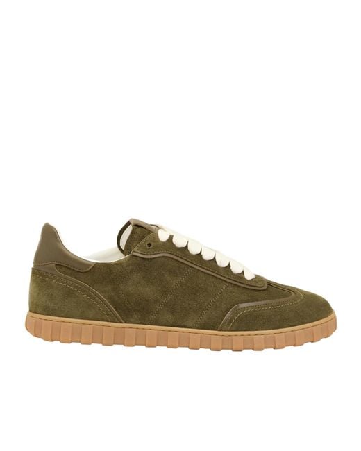 AMI Green Suede Lace-Up Sneakers