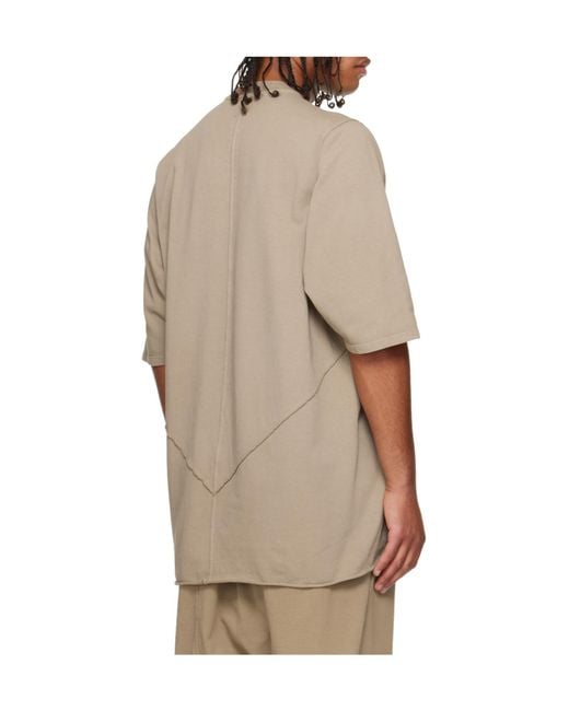 Rick Owens Natural Taupe Concordians Jumbo Ss T-Shirt for men