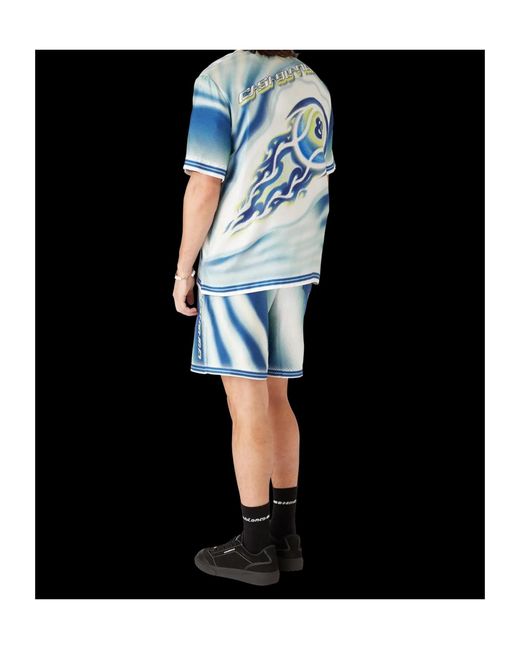 Casablanca Blue The Art Of The Serve Silk Shorts for men
