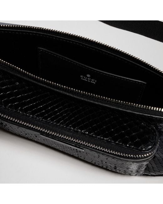 Gucci Black Flatpack Python Small Belt Bag for men