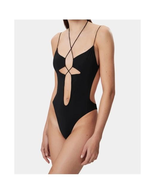 Amazuìn Blue Hollow One Piece Swimsuit
