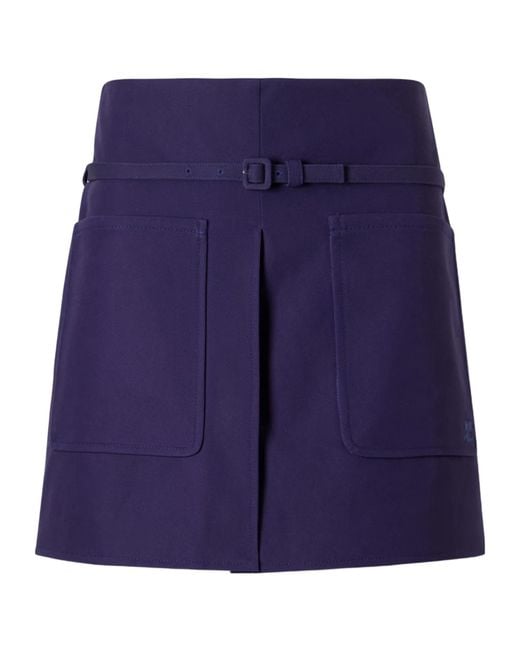 Courreges Blue Pocket Belted Mini Skirt