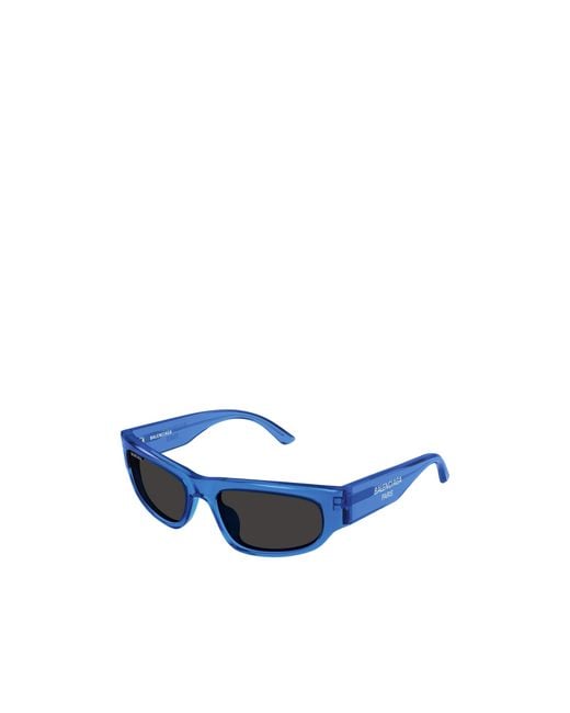 Balenciaga Blue Eyewear Rectangular Frame Sunglasses for men