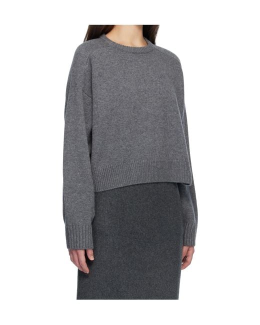 Loulou de Saison Gray Bruzzi Lds Cropped Sweater