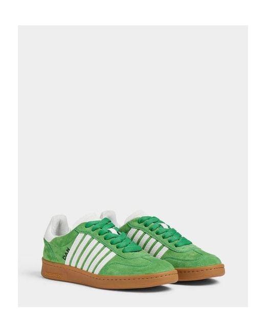 DSquared² Green Striped Suede Trainers
