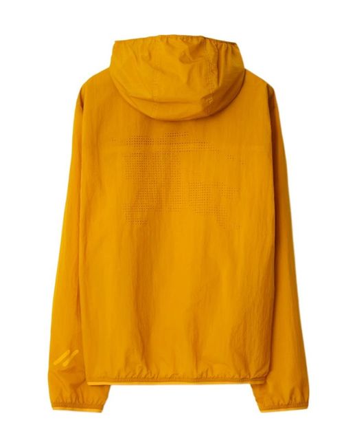 Burberry Yellow Hooded Zip-Up Bomber Jacket