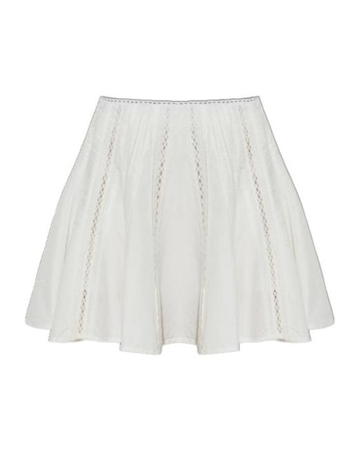 AllSaints White Pleated Midi Skirt