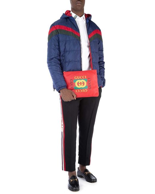 Gucci Red Medium Logo Printed Handbag for men