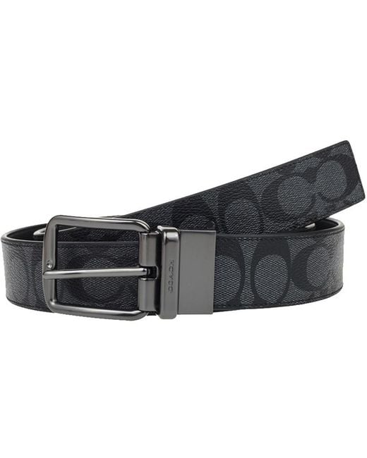 COACH White Logo Belt for men