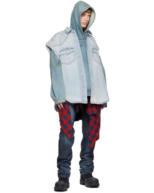 Balenciaga Blue Giacca Pull-Over Da Uomo for men