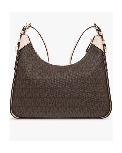 Michael Kors Brown Monogram-Pattern Satchel Bag