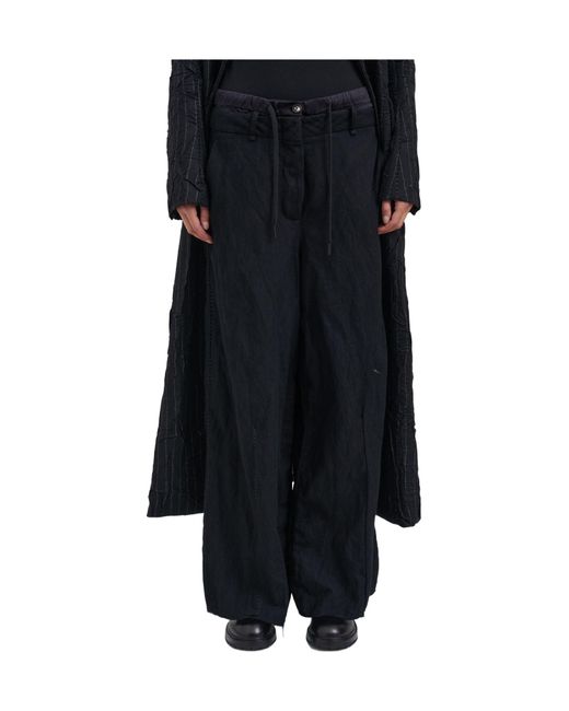 Masnada Black Drawstring Casual Pants