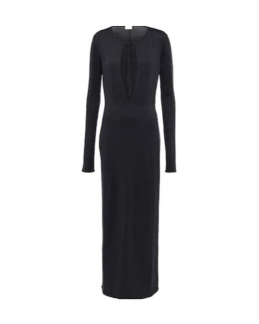 Magda Butrym Black Cutout Silk Maxi Dress