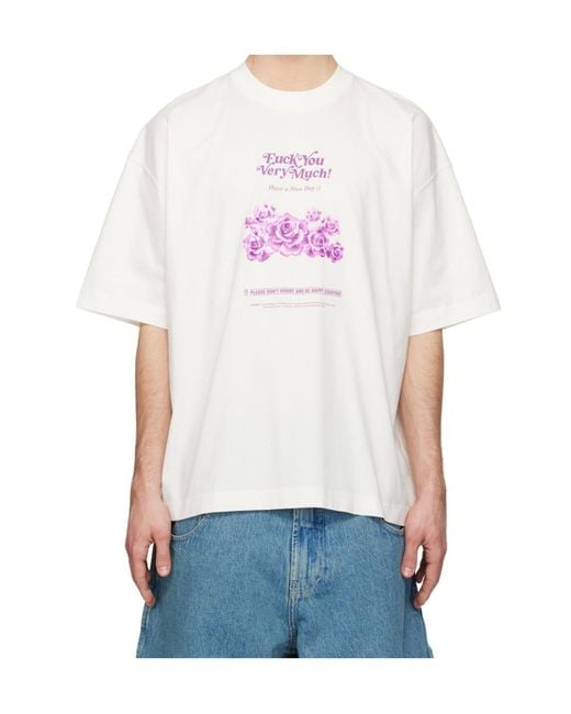 Vetements White Crew Neck Short-Sleeved T-Shirt for men
