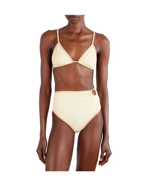 Johanna Ortiz Natural Seersucker Bikini Briefs