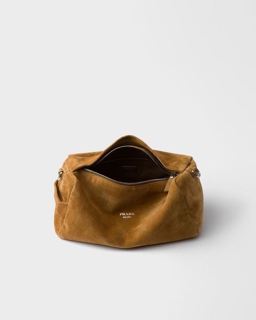 Prada Brown Suede Shoulder Bag for men