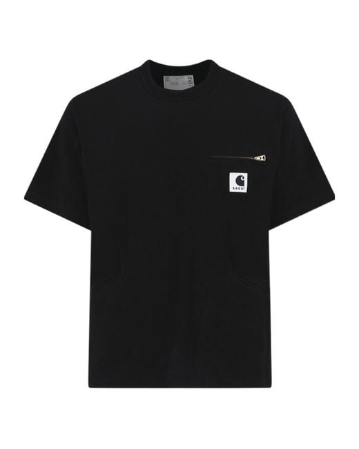 SACAI X CARHARTT WIP Black Jersey T-Shirt for men