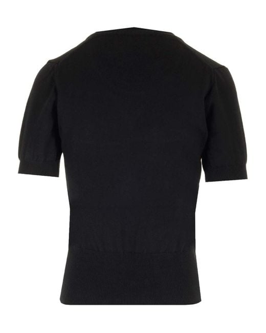 Vivienne Westwood Black Orb Embroidered Knitted Top