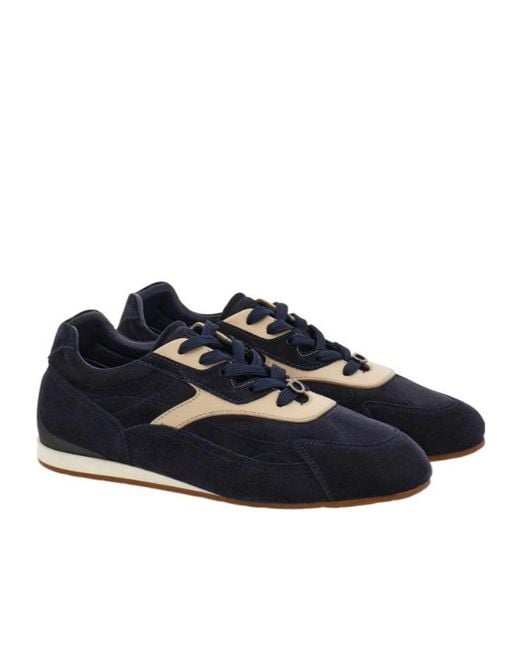 Ferragamo Blue Gancini-Plaque Panelled Sneakers for men