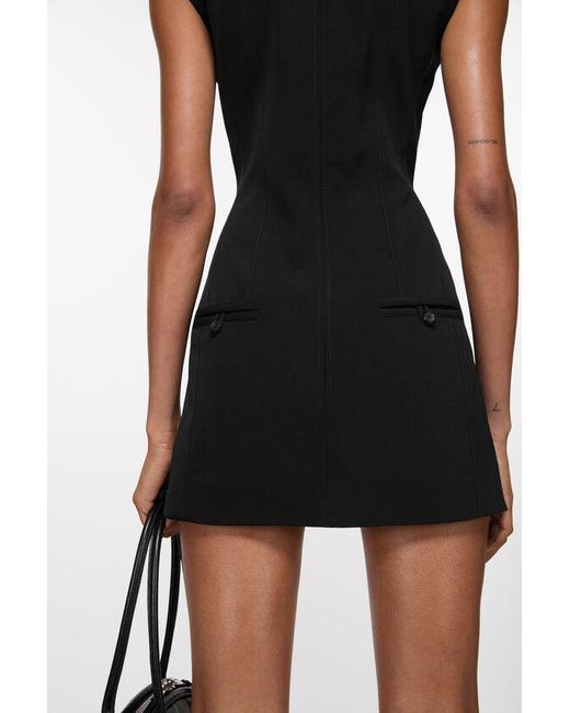 Acne Black Short Sleeve Mini Dress