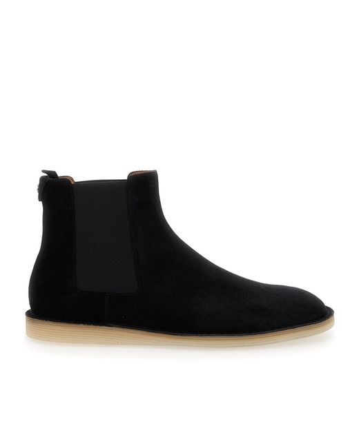 Dolce & Gabbana Black Pull-On Ankle Boots With Dg Logo for men