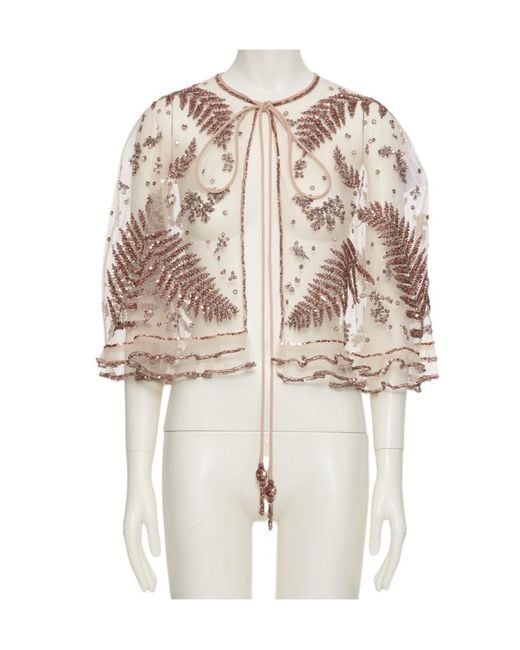 Valentino White Lace-Up Shawl