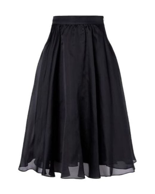 Max Mara Blue Silk Midi Skirt